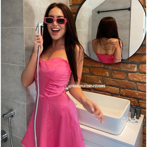 ZARA V-Neck Mini Dress with Link Straps NWT - Picture 6 of 16